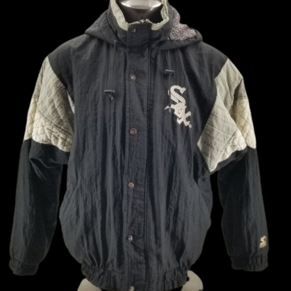 VINTAGE STARTER CHICAGO WHITE SOX PULLOVER  JACKET WITH HOOD SIZE L - Picture 1 of 10